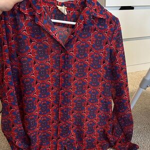 Stylish Red and Blue button down Shirt